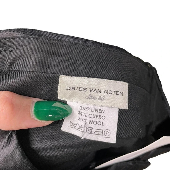 Dries‎ Van Noten Paola Shiny Hammered Pants Black Size 38 / US 6 - Picture 7 of 8